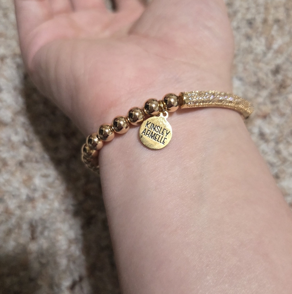 Kinsley Armelle Gold Bracelet with Crystal Accent - Picture 2 of 5